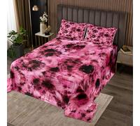 Manfei Tie Dye Bedspread King Size,Watercolor Swirl Pattern Coverlet Set 3pcs,Stylish Bohemia Style Quilted Coverlet with 2 Pillowcases,Kids Boys Room Decor,Soft Bedding Quilt