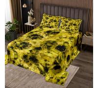 Manfei Tie Dye Bedspread Single Size,Boho Hippie Watercolor Coverlet Set 2pcs,Abstract Art Style Quilted Coverlet with 1 Pillowcase,Kids Boys Room Decor,Soft Bedding Quilt