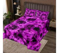 Manfei Tie Dye Bedspread Single Size,Watercolor Pattern Coverlet Set 2pcs,Retro Ethnic Bohemian Style Quilted Coverlet with 1 Pillowcase,Kids Boys Room Decor,Soft Bedding Quilt