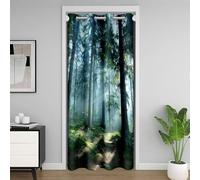 Manfei Tree Door Curtain Green Trees Woodland Blackout Curtain for Bedroom Doorway Living Room,Natural Landscape Door Drape,Kids Boys Girls Room Decor,34"x80" 1 Panel