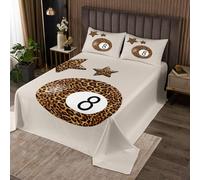 Manfei Trendy Leopard Kids Bedspread Single Size,Star Fashion Cheetah Y2K Chic Coverlet Set,Girls Boys Room Decor,Lucky Ball 8 Lovely Quilted Coverlet,Brown Gray Bedding Quilt,1 Pillowcase