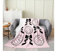 Manfei Volleyball Super Soft Flannel Blanket,Girls Sport Ball Game Lover Fleece Throw Blankets for Couch Bed,Chic Bowknot Princess Style Couch Throw Bed Warm Cozy Decorative Blanket Baby 30"x40"