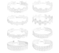 Manfnee 8PCS Choker Necklace Set Lace Henna Choker Gothic Retro Bride Stetch Womens Jewelry Gift
