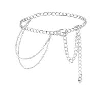 Manfnee Multilayer Metal Chain Belt for Women Chunky Belly Link Belt Waist Chain Belts for Jeans Dress