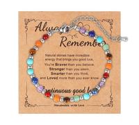 Manfnee Natural Stone Bracelet for Women Colorful Stone Yoga Bead Healing Bracelet 7 Chakra Bracelet Jewellery Gift