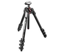 Manfrotto 055 Carbon Fiber 4-Section Tripod with Horizontal Column (MT055CXPRO4),Black