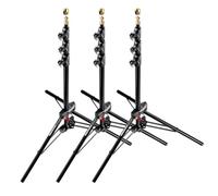 Manfrotto 1051BAC-3 6-Feet 9-Inches Alu Mini Compact Stand AC with 4 Section and 3 Risers, 3-Pack (Black)