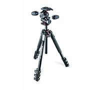 Manfrotto 190XPRO Tripod Kit, 4-Section Aluminium with 3-Way Head, Professional Photography Accessories, Camera Tripod with Pan Tilt Head for Mirrorless and DSLR Cameras