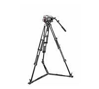 Manfrotto 509HD + 545GBK, Pro Ground-Twin Kit, Professional Tripod with Ground Spreader, for High Definition Equipment, Videography, Professional Cameras, 100mm
