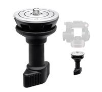 Manfrotto 60mm Half Ball Adapter to use 60mm Flat Base Head with 60mm Bowl Video Tripod, Short Handle, Ground-level Shooting