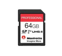 Manfrotto 64GB SD Professional Memory Card, UHS-II, V90, U3 280 MB/s Read, 250MB/s Write, Memory Card for Digital Reflex Cameras and Video Cameras Images