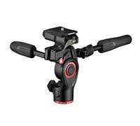 Manfrotto Befree 3-Way Live Camera Tripod Head, Aluminium, 6kg Payload, for Travel Tripods, with Foldable Handles, Fluid Drag System, for Photo and Video, Vlogging Equipment (MH01HY-3WUS),Black