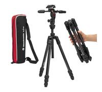 Manfrotto Befree GT PRO 4-Section Carbon Fiber Travel Tripod with 3-Way Pan/Tilt Head, Black