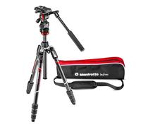Manfrotto Befree Live 4-Section Carbon Fiber Video Tripod with Fluid Head Black/Silver