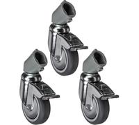 Manfrotto Caster Set with Brakes (75mm / 2.9"). Fits All 22mm Leg diameters, Set of 3
