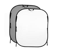 Manfrotto Collapsible Reversible Knitted Background 1.5 x 1.8m- White / Mid Grey