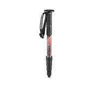 Manfrotto Element MII MMELMIIA5RD, Lightweight 5-section Aluminium Travel Camera Monopod, Red, with Wrist Strap, Rubber Grip, Twist Locks, Load up