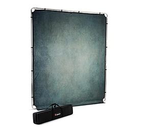 Manfrotto EzyFrame Vintage Background Kit - Colour Sage - Collapsible - Aluminium Frame - 2 metre x 2.3 metre - 2 x 2.3m - with Rigid Carry Case - LL LB7932