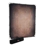 Manfrotto EzyFrame Vintage Background Kit - Colour Walnut - Collapsible - Aluminium Frame - 2 metre x 2.3 metre - with Rigid Carry Case - LL LB7934