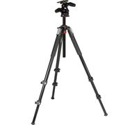 Manfrotto Kit Tripod 055XPRO 3-Section with 3-Way Head in Aluminium, Professional Camera Accessories Kit, DSLR Tripod with Pan Tilt Head
