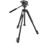 Manfrotto MK190X3-2W Tripod Kit, 3-Section Aluminium with 2-Way Fluid Head, Black/Anthracite, for Mirrorless and DSLR Cameras