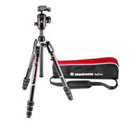 Manfrotto MKBFRTC4GT-BHUS Befree Advanced Travel Tripod, Twist Lock with Ball Head for Canon, Nikon, Sony, DSLR, CSC, Mirrorless, Up to 10 kg, Lightweight with Tripod Bag, Carbon, Black, Black/Silver