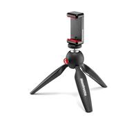 Manfrotto Pixi Mini Tripod with Smartphone Clamp black (Made in Italy)