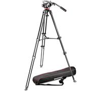 Manfrotto MVK502AM-1, Professional Fluid Video System Aluminium Tripod with Telescope Twin Leg, 75mm Half Ball, for HDSLR cameras, Carrying Bag Included