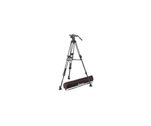 Manfrotto MVK608TWINFA, Nitrotech 608 Fluid Video Head with Aluminium 645 Fast Twin Video Tripod, Pro Kit for DSLR, Digital Camera, Camcorder, Videographer, Payload 8kg