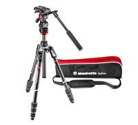 Manfrotto MVKBFRTC-LIVEUS Befree Live Carbon Fiber Video Tripod Kit with Fluid Head, M-Lock Twist Leg Locks, Black