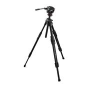 Manfrotto 500X Fluid Video Head with ONE Hybrid Aluminium Tripod - Photo & Video Tripod Kit, 5 kg Payload, Levelling Column, 90° Horizontal Column, Quick Release System, for DSLR & Mirrorless Cameras