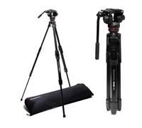 Manfrotto ONE Video, with 502X Fluid Video Head, Aluminium Video Tripod | 8 kg Payload, Levelling Mechanism, Quick Release System, Fluid Head Tripod for Mirrorless Cameras and Compact Camcorders