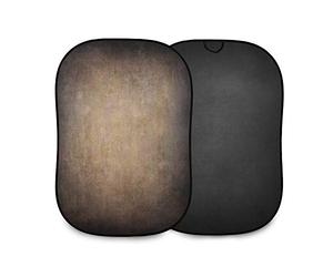 Manfrotto Vintage Collapsible 1.5 x 2.1m (5’ x 7’) Walnut/Pewter, Backdrop, Double Sided, Collapsible, Portable, Reversible and Interview background, Portraits, Fashion, Food photography - LL LB5721