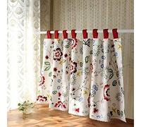 MANG Kitchen Curtain Printed Tier Curtains Cotton Blackout Short Curtains Lace Half-curtain For Bathroom Bistro, With Slot Top