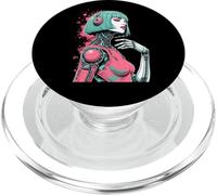 Manga Anime Cyberpunk Girl Sci-fi Future Girl PopSockets PopGrip for MagSafe