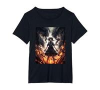 Manga Anime Demon Girl Beauty Horror T-Shirt, Women's Plus, Black, 1X