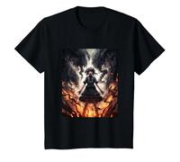 Manga Anime Demon Girl Beauty Horror T-Shirt, Youth, Black, Small