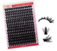 Manga Cluster Lashes Spiky Cluster Eyelash Extensions Kit Individual Eyelashes Lash Clusters Kit D Curl Anime Lashes Natural Lash Extension Kit with Russian Cluster Mix 8-16mm（100D）