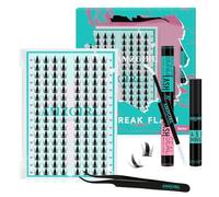 Manga Eyelash Cluster Kit, 128 Pieces, Wispy Cluster Eyelash Extensions Kit, Spikey Eyelash Cluster Kit, Natural C Curl, Individual Eyelash Cluster Kit, Anime Eyelash Extensions Kit