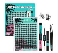 Manga Eyelash Clusters DIY 144Pcs Lash Extension Kit Natural Lashes Clusters Kit with Lash White Bond and Seal,Lash Remover and Tweezers Anime Cluster Eyelash Extensions(White Holiday,C-Mix8-18mm)