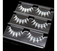 Manga False Eyelashes, White Fiber 9-12mm Handmade Strip Extensions Individual Cluster Wispy Curl for Women DIY