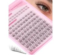 Manga Lash Clusters Kit Fairy Cluster Eyelash Extensions with Bottom Lashes Wispy Eyelash Clusters Kit Spiky Cluster Lashes 8-16mm DIY Lash Extension Kit (C. Natural-Single)