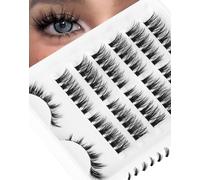 Manga Lash Clusters Natural False Lashes - 7-15mm Voluminous Individual Eyelashes with Defined Black Band, for Dramatic Anime Eyelash & Cosplay Looks Cat Eye-Lash Extension Wispy D57
