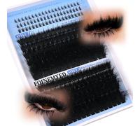 Manga Lash Clusters with Spikes and Bottom Lashes 2-in-1 Dual Styles: 200D Spiky & 200D Volume 252Pcs Cluster Eyelash Extensions 12-20mm Evil Look Individual Lashes DIY Lash Extension by FOINEMYED