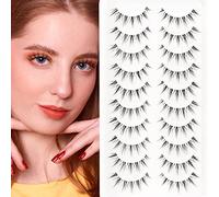 Manga Lashes 10 Pair Natural Eyelashes Anime Lashes Transparent Band Lashes Natural Look Spiky Manga Lashes Reusable False Eyelashe Wispy Volume Fake Eyelashes By EMEDA (Manga 05)