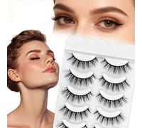 Manga Lashes Fake Anime Lashes, False Eyelashes Natural Cosplay Doll Lashe, Spiky Wispy Eyelashes Long Thick Flared Design for Outer Eye Volume Japanese Makeup 6 Pairs