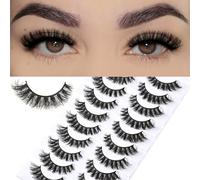 Manga Lashes False Eyelashes 10 Pairs Spiky Lashes Anime Eyelash Japanese 16MM Eye Lash Natural Eyelashes Faux Mink Doll Lashes