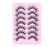 Manga Lashes,Japanese Styles Anime False Eyelashes 7 Pairs,Natural Look Fluffy Spiky Lashes Faux Lashes for Daily Makeup,Cosplay,Party (1Pcs)