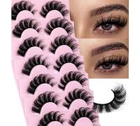 Manga Lashes Natural Look False Eyelashes Anime Lashes Mink Fluffy Spiky 3D Volume Eyelashes Pack Korean Japanese Asian Fake Eyelashes Look Like Individual Cluster 7 Pairs
