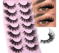 Manga Lashes Natural Look False Eyelashes Anime Lashes Mink Fluffy Spiky 3D Volume Eyelashes Pack Korean Japanese Asian Fake Eyelashes Look Like Individual Cluster 7 Pairs
